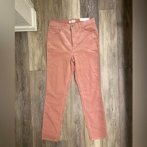 NWT LOFT Women's Coral/Pink Cordoroy Skinny high rise Jeans Size 6
